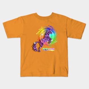 Rainbow Color Splash Fantasy Mythical Unicorn Kids T-Shirt